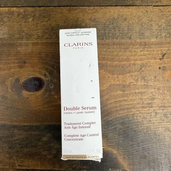 Clarins Double Serum Complete Age Control Concentrate 50ml 1.6 Oz Hydric/Lipidic - Picture 6 of 7